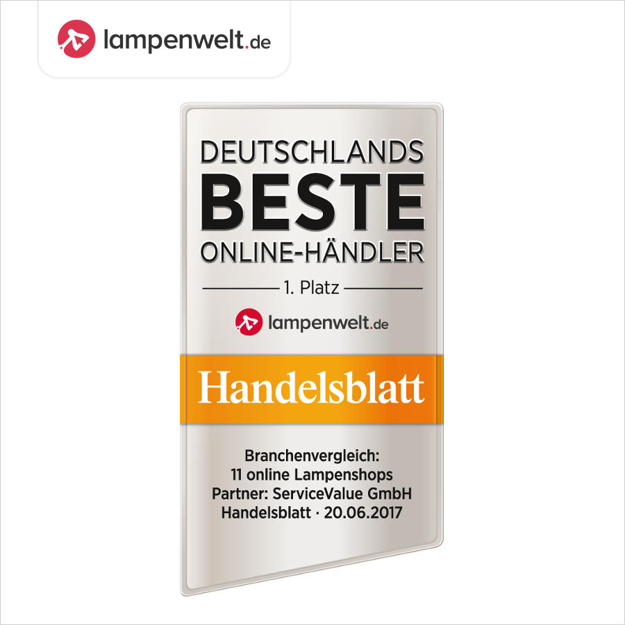 Branchenvergleich Handelsblatt: Lampenwelt.de ist bester Online-Händler der Beleuchtungsbranche