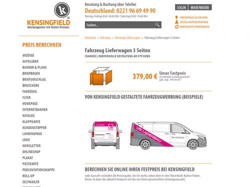 Fahrzeugwerbung Lieferwagen 3 Seiten – schon ab 379 Euro