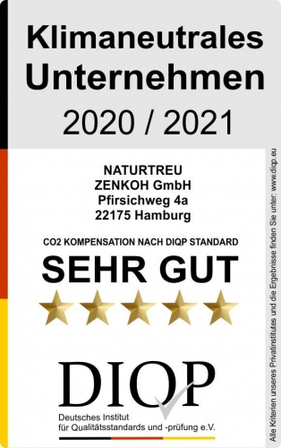 Zertifikat als “Klimaneutrales Unternehmen (DIQP) an die ZENKOH GmbH verliehen
