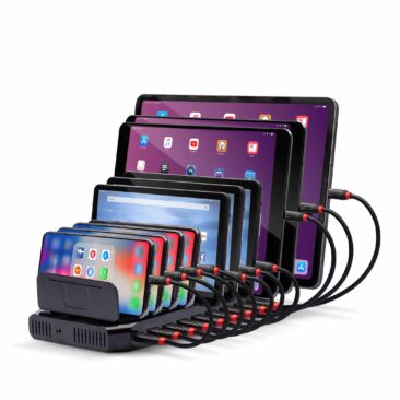 USB-Ladestation und Stellplatz für bis zu 10 Handys und Tablets oder mehr