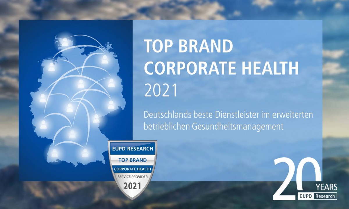 Die besten Dienstleister in Deutschland mit Qualitätssiegel Top Brand Corporate Health 2021 ausgezeichnet