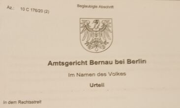Interessantes Gerichtsurteil / Neues zum Kleingartenwesen in Pankow / Neues zu Viola Kleinau * /  u.a. …