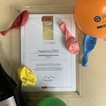 Auszeichnung als „TOP Immobilienmakler 2021“ von FOCUS in Kooperation mit Statist GmbH.