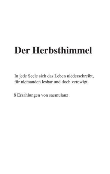 Der Herbsthimmel – Acht abwechslungsreiche Erzählungen