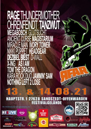 PM: Das rock for animal rights 2021 soll am 13. und 14.08.2021 stattfinden.