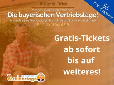 „Die bayerischen Vertriebstage“: Eintrittskarten jetzt gratis im Wert von 97 Euro verfügbar!