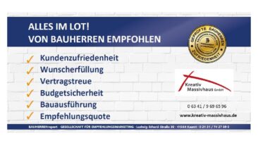 KREATIV MASSIVHAUS GMBH 2021 erneut für Spitzenleistungen von Bauherren gewürdigt
