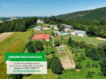 ONLINE-Beratungstage im Lietz Internat Hohenwehrda am 08.07. + 12.07.2021, jeweils von 18:00 bis 20:00 Uhr