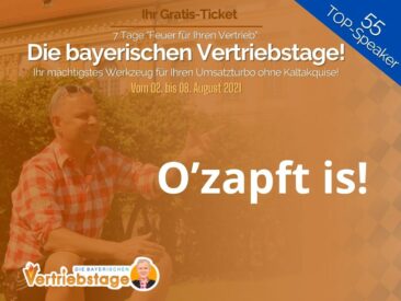 O’zapft is! „Die bayerischen Vertriebstage“ von Uwe Rieder sind bereit!