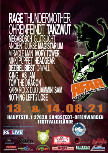 Rock for Animal Rights Open Air Festival in Sandstedt/ Offenwarden am 13. und 14. August 2021