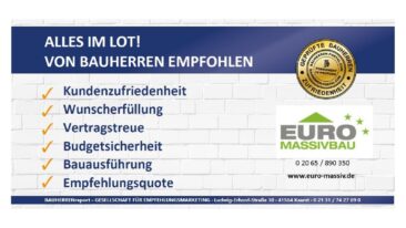EURO MASSIV BAU GMBH: 2020/2021 erneut sehr hohe Bauqualität und Verlässlichkeit