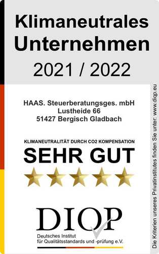 HAAS. Steuerberatung ist ein klimaneutrales Unternehmen