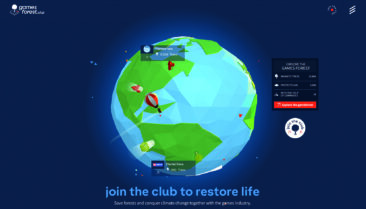Die Netzbewegung lässt für GamesForest.Club digitale Bäume wachsen.