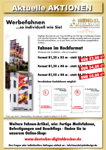 Aktuelle Aktionen: Werbefahnen
