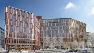 Baustelle des neuen Münchner Business-Campus DER bogen aktuell im Zeitplan