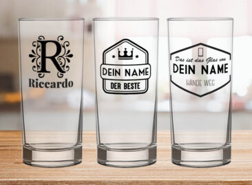 Trinkglas mit eigenem Namen ab 1 Stck. personalisieren