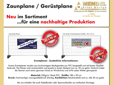 Zaunplanen / Gerüstplanen aus Wangen