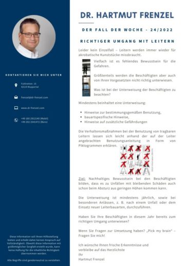 Der Fall der Woche | Richtiger Umgang mit Leitern