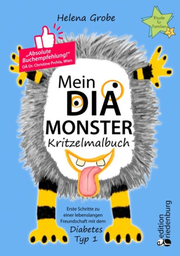 Diabetes Typ 1 bei Kindern leichter bewältigen mit dem „Dia-Monster Kritzelmalbuch“