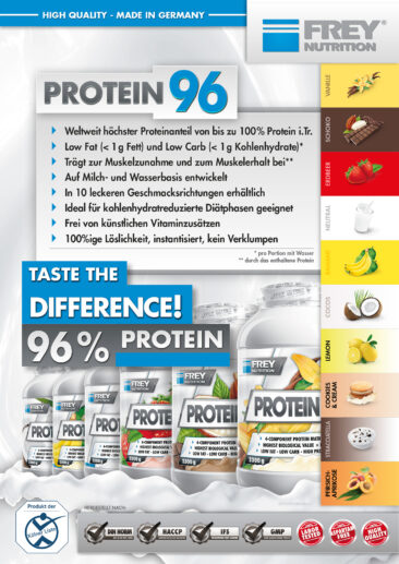 PROTEIN 96 – Das mit Abstand hochwertigste Eiweißprodukt auf dem Markt!