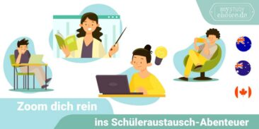 Vier Tage live Zoom-Infos Auslandsjahr mit Schulen aus Kanada, Australien, Neuseeland vom 27.9. bis 1.10.22