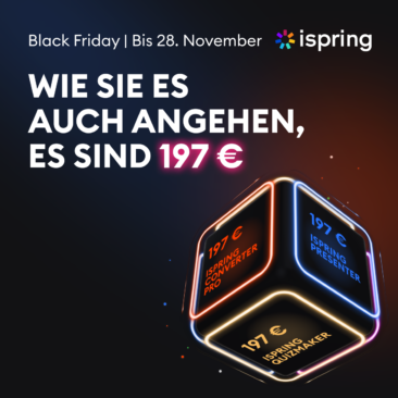 Leistungsstarke E-Learning-Tools für 197 Euro. iSpring startet Black-Friday-Aktion.