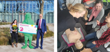 Reanimationstraining und Spendenübergabe mit Kiwi – Die Gewinner der letzten Spendenaktionen zu Besuch bei ZEQ