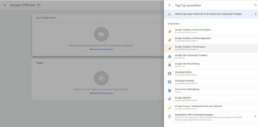 Zielvorhaben aus Tag Manager in Google Analytics GA4-Property als Conversion tracken