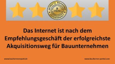 Internetportal mit exklusiver Alleinstellung für Bauunternehmen aus dem Hausneubau