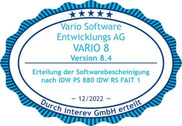 Prüfung bestanden: Die VARIO Software erhält IDW-PS-880-Zertifizierung