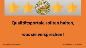 Wann Bauinteressenten aus dem Hausneubau Qualitätsportalen vertrauen können