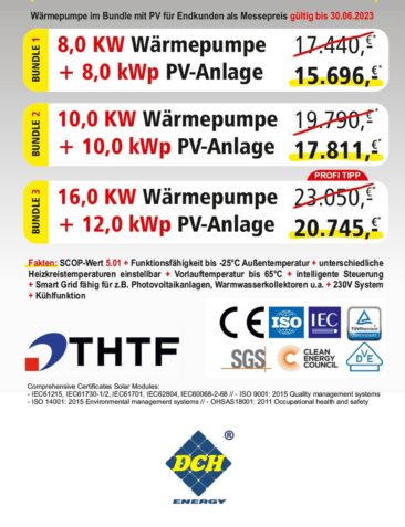 DCH Energy – Wärmepumpe und passende Photovoltaik im Paket zu bisher unerreichtem Preis-Leistungs-Verhältnis