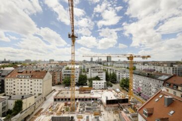 Von Stillstand keine Spur: Start der oberirdischen Hochbauarbeiten am Münchner Holzhybrid-Ensemble VINZENT