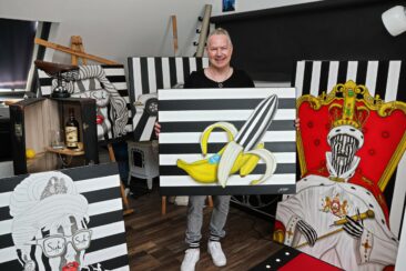 Ralf Leidinger setzt auf Stars in Stripes in schwarz und weiß