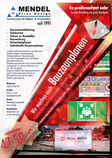 Bauzaunplanen – Aktion zu Weihnachten