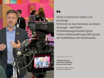 bee smart city stellt Softwarelösung (SaaS) für Kommunen erfolgreich auf SCCON und SCEWC vor