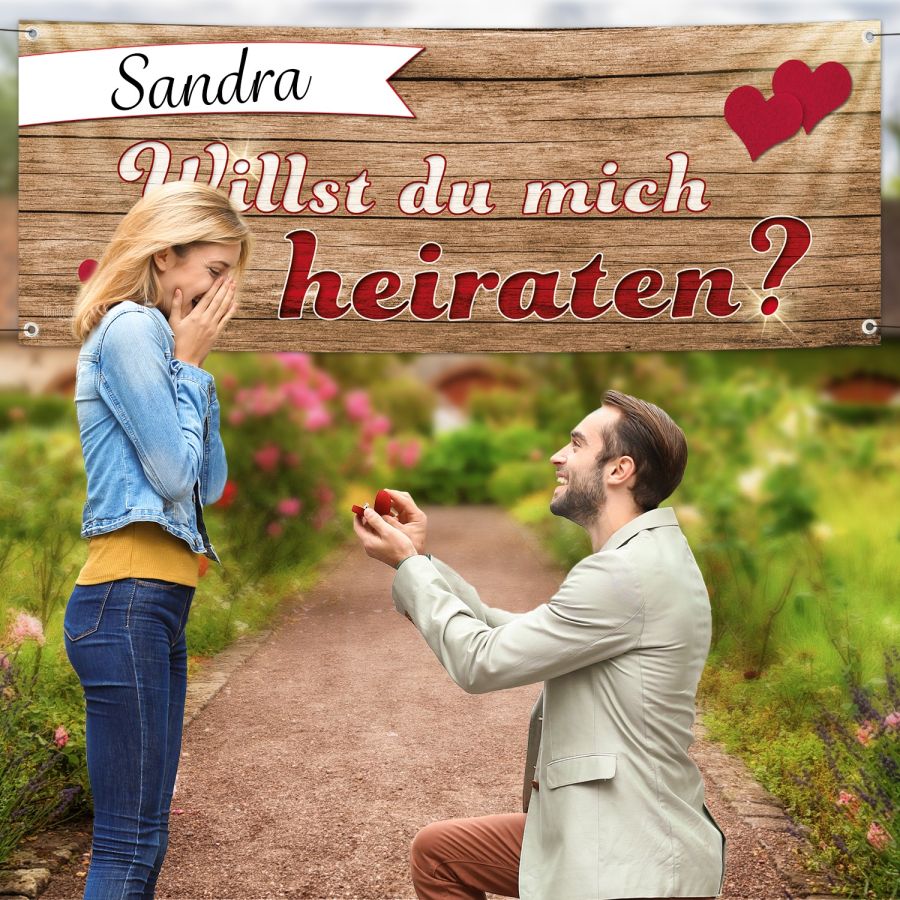 Wie ein Antragsbanner den Heiratsantrag unvergesslich macht
