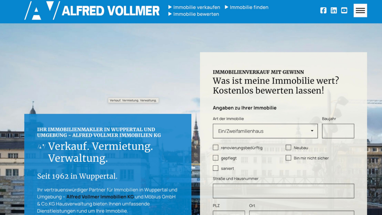Alfred Vollmer Immobilien – Immobilienmakler Wuppertal