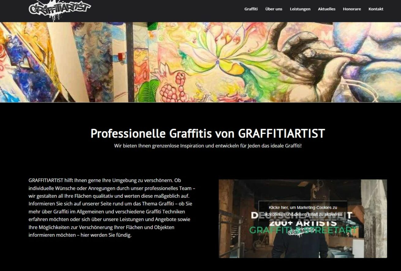 Graffitiartist.de: Blogs verkaufen & kreative Graffiti-Kunst für individuelle Wandgestaltungen