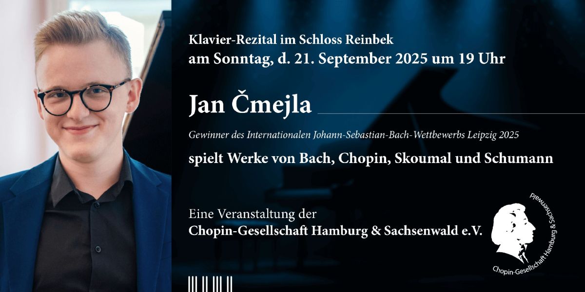 Klavier-Rezital im Schloss Reinbek mit dem Gewinner des Bach-Wettbewerbs Leipzig 2025