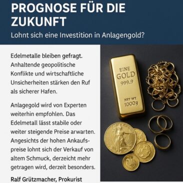 Edelmetalle: Prognose für die Zukunft – Lohnt sich eine Investition in Anlagengold?