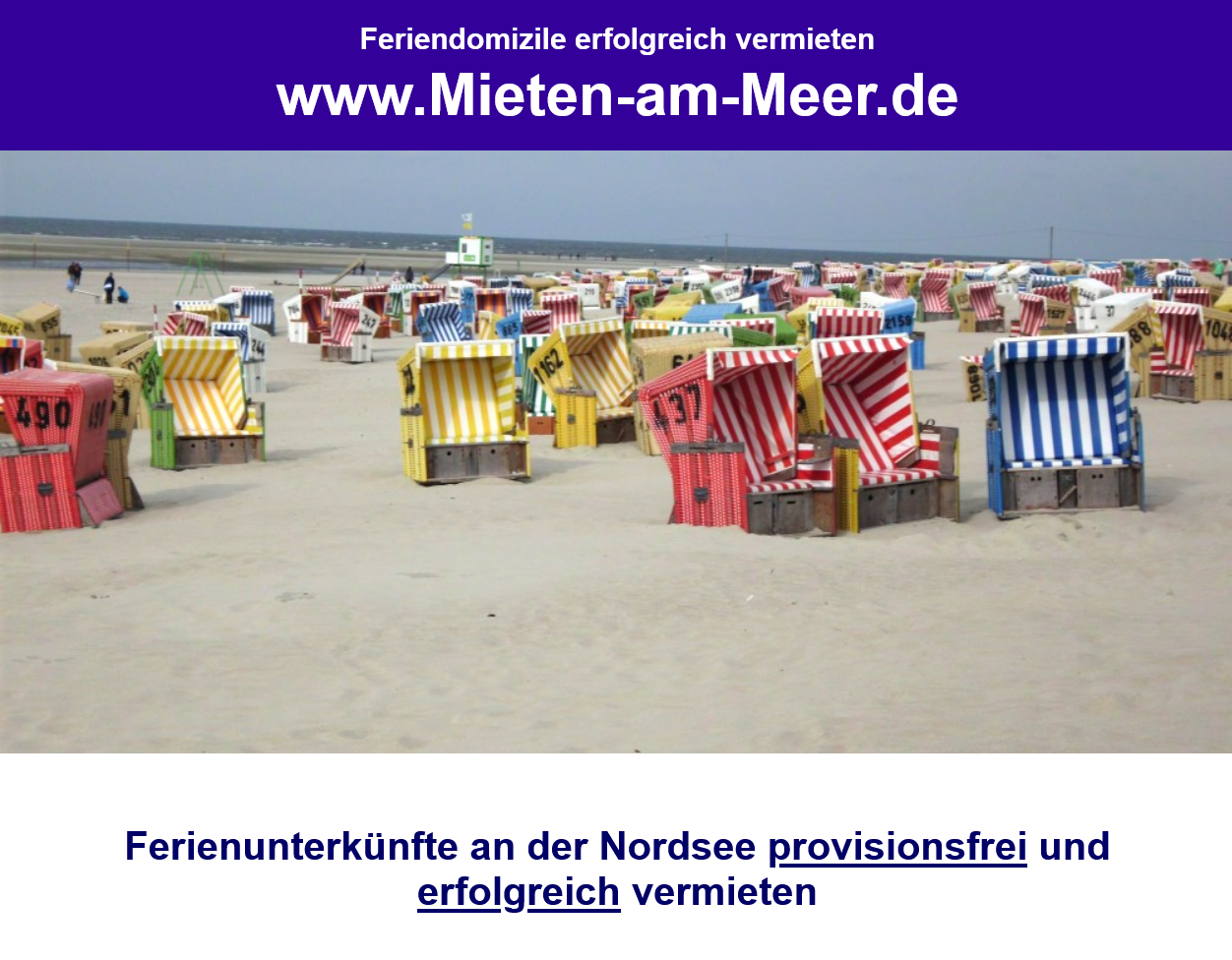Ferienunterkünfte provisionsfrei und erfolgreich an der Nordsee vermieten