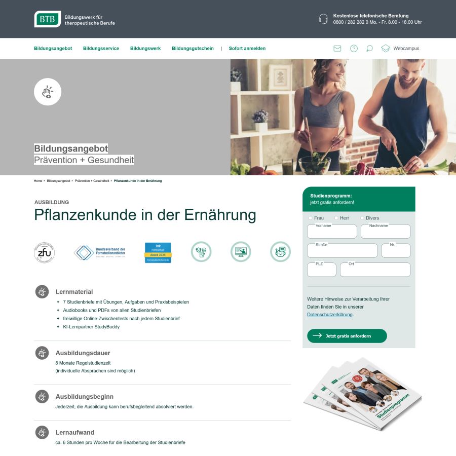 Neuer BTB-Lehrgang “Pflanzenkunde in der Ernährung”: Gesundheitl. Vorteile von Kultur- und Wildpflanzen nutzen