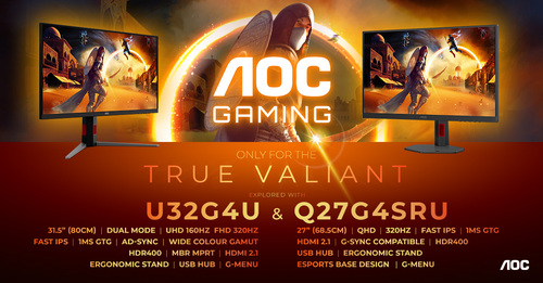 AGON by AOC präsentiert die Monitore Q27G4SRU und U32G4U
