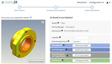 costing24: CAD-Kalkulation für Metallbearbeitungen