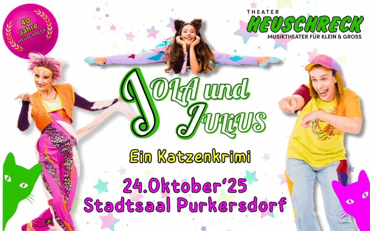 Purkersdorf: Ankündigung der Familienmusical-Vorstellung von “JOLA und JULiUS” im Stadtsaal