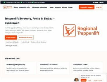 Regional-Treppenlift.de präsentiert neuen Webauftritt – moderner, informativer und näher am Nutzer