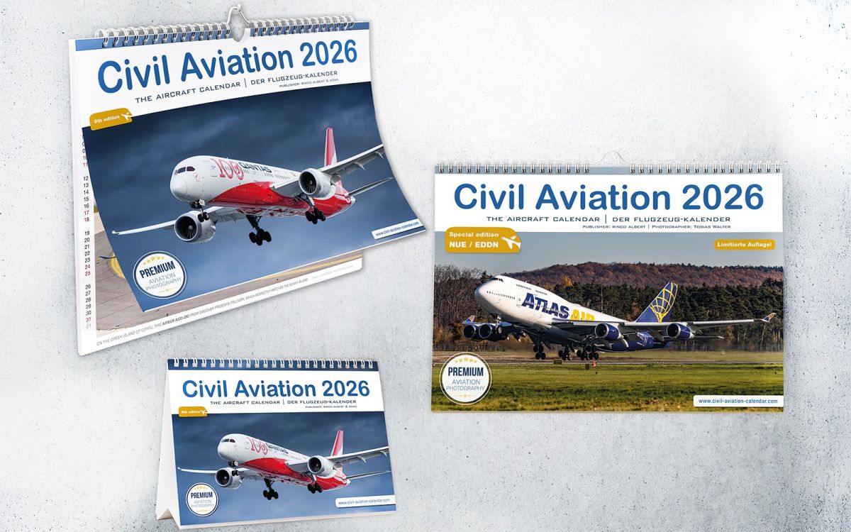 Flugzeugkalender Civil Aviation 2026 – Das ideale Weihnachtsgeschenk für Luftfahrtfans
