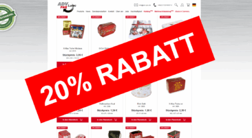 20% Rabatt auf alle Weihnachtsartikel bei ADV PAX!