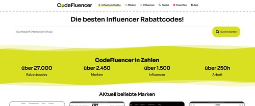 CodeFluencer – größtes Portal für Influencer Codes